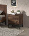 Ensemble Chambre ilyas lit 90x200 + chevet + armoire 2 portes + commode
