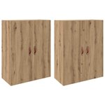 vidaXL Armoires Murailles 2 Pièces chêne artisanal 69 5 x 34 x 90 cm