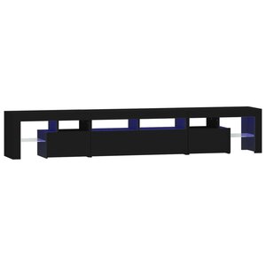vidaXL Meuble TV avec lumières LED Noir 230x36 5x40 cm