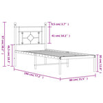 vidaXL Cadre de lit métal sans matelas avec tête de lit blanc 75x190cm