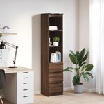 vidaXL Buffet haut chêne marron 37 5x35x180 cm bois d'ingénierie