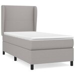 vidaXL Sommier à lattes de lit et matelas Gris clair 90x190 cm Tissu