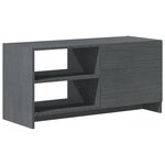 vidaXL Meuble TV Gris 80x31x39 cm Bois de pin massif