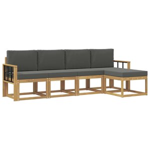 vidaXL Ensemble de canapés d'extérieur 5 pc Blanc et anthracite