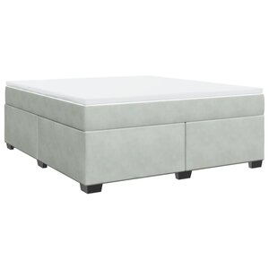 vidaXL Sommier à lattes de lit et matelas Gris clair 180x200cm Velours