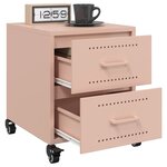 vidaXL Tables de chevet 2 Pièces rose 36x39x43 5 cm acier