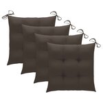 vidaXL Chaises de jardin et coussins lot de 4 Gris Bois acacia massif