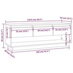 vidaXL Meuble TV Blanc 110 5x34x40 cm Bois de pin massif