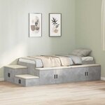 vidaXL Cadre de Lit de Rangement Gris Béton 80x200 cm