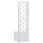 vidaXL Lit surélevé de jardin et treillis et système d'arrosage Blanc