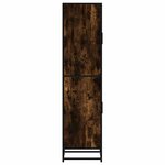 vidaXL Buffet haut chêne fumé 35 5x35x139 cm bois d'ingénierie métal