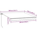 vidaXL Auvent manuel rétractable avec LED marron 300x250 cm