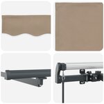 vidaXL Store rétractable manuel avec LED beige 300x250 cm