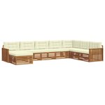 vidaXL Ensemble de canapés d'extérieur 8 pc Naturel et Crème
