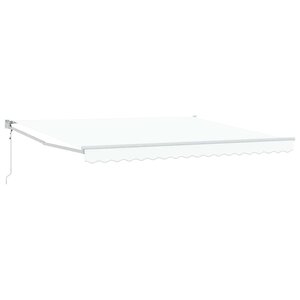 vidaXL Auvent Rétractable Blanc 400 × 300 cm Polyester et Aluminium
