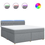 vidaXL Sommier à lattes de lit avec matelas Gris clair 180x200cm Tissu