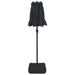 vidaXL Parasol de jardin à double tête noir 316x145 cm