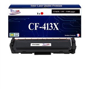 T3AZUR -Toner compatible avec CF413X (410X) pour HP Color LaserJet Pro MFP M377dw M477fdn M477fdw M477fnw - Magenta