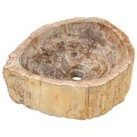 vidaXL Évier 45x35x15 cm Pierre fossile Crème