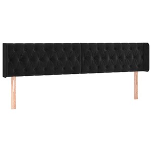 vidaXL Tête de lit avec oreilles Noir 183x16x78/88 cm Velours
