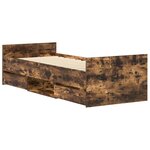 vidaXL Cadre de lit sans matelas chêne fumé 75x190 cm