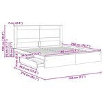 vidaXL Lit de Rangement Chêne Sonoma 180 x 200 cm Bois d'ingénierie