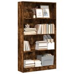 vidaXL Bibliothèque chêne fumé 80x24x143 cm bois d'ingénierie