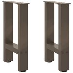 vidaXL Pieds de table basse en acier naturel 2 pièces 28 x (42-43) cm Acier