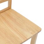 vidaXL Chaises à manger 2 Pièces bois massif caoutchouc