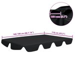 vidaXL Toit de rechange de balançoire noir 188/168x145/110 cm