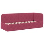 vidaXL Cadre de lit d'angle Bordeaux 80 x 200 cm Velours