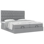 VidaXL Cadre de lit ottoman et matelas gris clair 200x200cm tissu