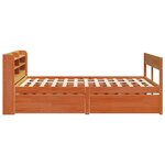 vidaXL Cadre de lit sans matelas cire marron 135x190cm bois pin massif