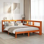 vidaXL Lit bibliothèque sans matelas cire marron 150x200 cm pin massif