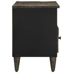 vidaXL Meuble TV noir 100x33x46 cm bois massif de manguier