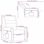 vidaXL Fauteuil de massage inclinable Gris clair Tissu