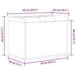 Banc de rangement vidaXL en chêne noir 60x40x45 cm en bois d'ingénierie