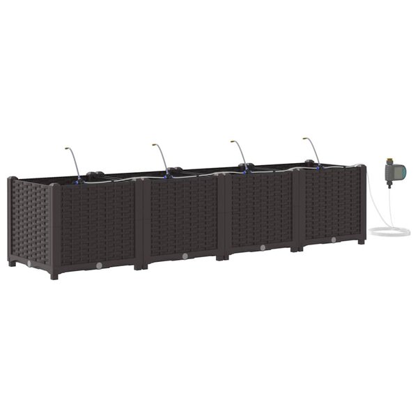 vidaXL Pots de jardin Marron 160 x 40 x 37.5 cm Acier