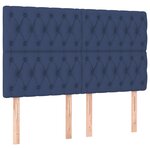 vidaXL Sommier à lattes de lit avec matelas Bleu 140x200 cm Tissu
