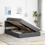 vidaXL Lit avec rangement et matelas Gris foncé 140 x 190 cm