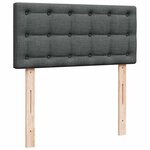 vidaXL Sommier à lattes de lit avec matelas Gris foncé 100x200cm Tissu