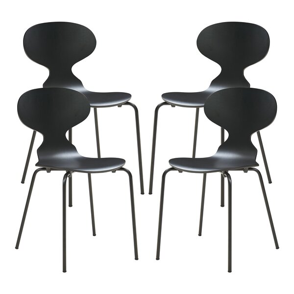 Lot de 4 chaises de salle à manger moderne design robuste noir 03_0009837
