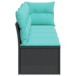 vidaXL Canapé de jardin avec coussins 4 places noir résine tressée