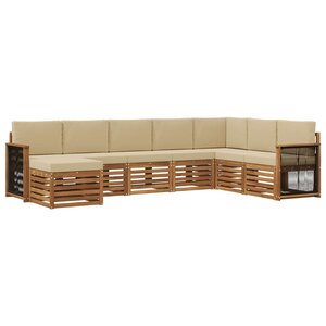 vidaXL Ensemble de canapés d'extérieur 6 pc Naturel