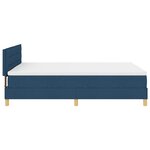 vidaXL Lit Box Spring avec Matelas & Lumière LED Bleu 140x200 cm Tissu