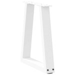 vidaXL Pieds de table basse en forme de V  2 pièces  blanc  38 x (42-43 3) cm  acier