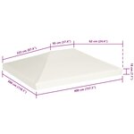 vidaXL Toile supérieure de belvédère 310 g / m² 4x3 m Blanc crème