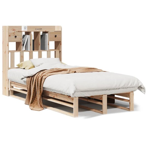 vidaXL Lit bibliothèque sans matelas 100x200 cm bois massif de pin