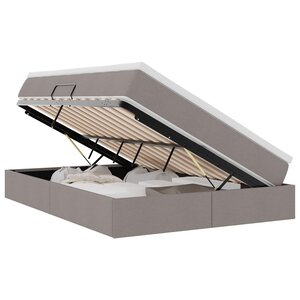 vidaXL Lit avec rangement et matelas Taupe 140 x 190 cm Polyester