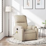 vidaXL Fauteuil inclinable de massage crème tissu microfibre